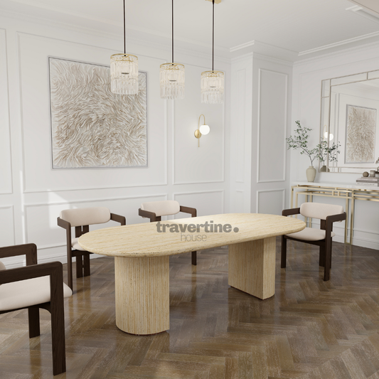 Pathos Travertine Dining Table