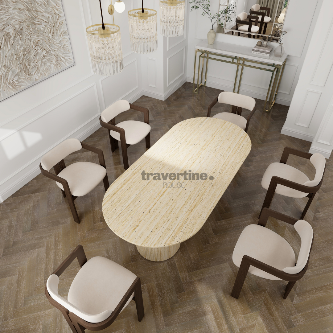 Pathos Travertine Dining Table