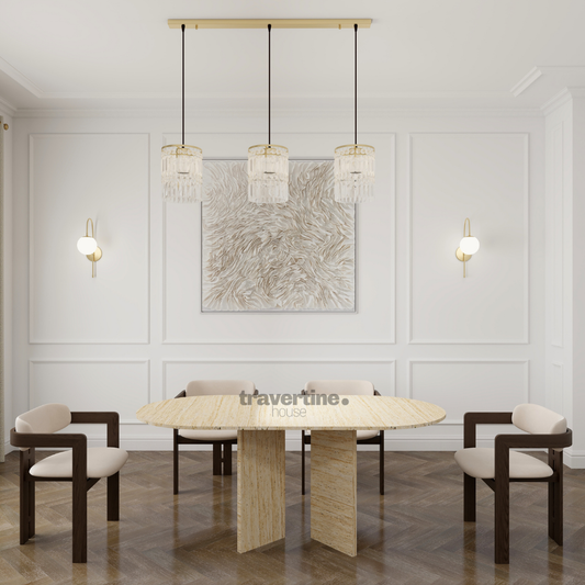 Diez Travertine Dining Table