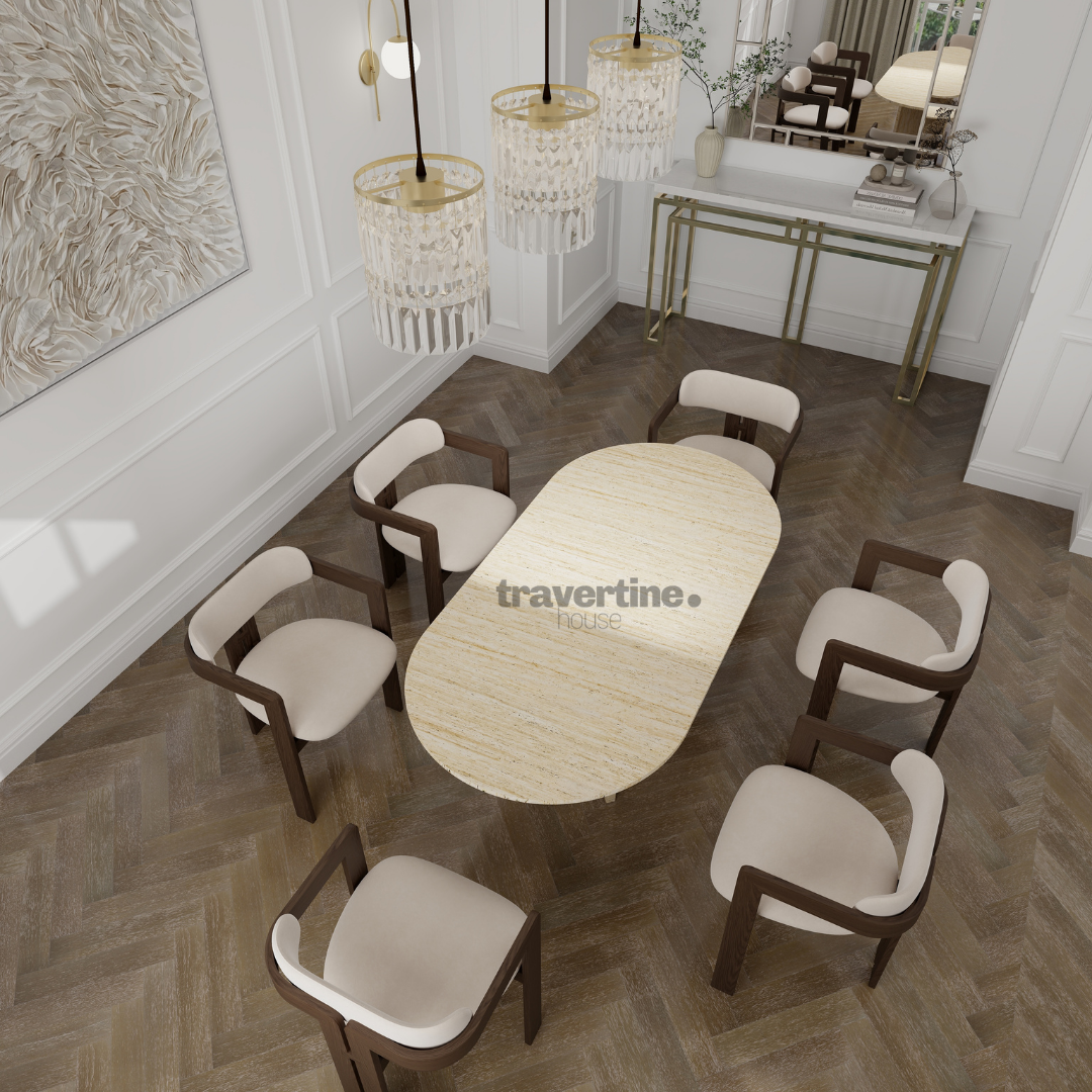 Diez Travertine Dining Table