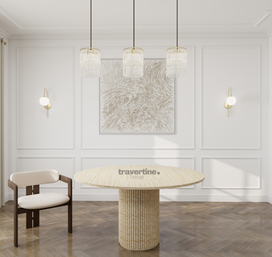 Ares Travertine Dining Table
