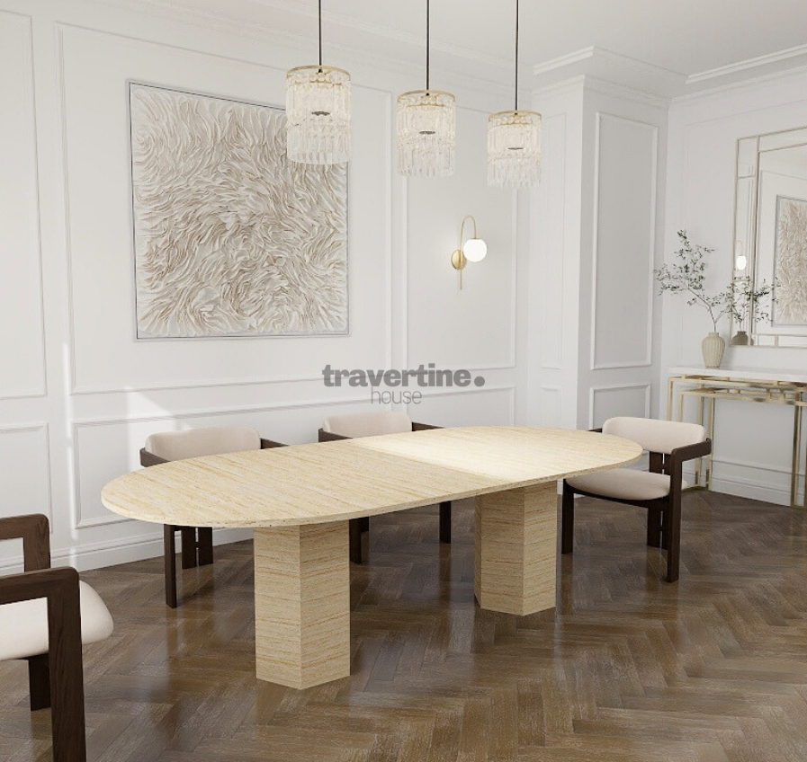 Destan Travertine Dining Table
