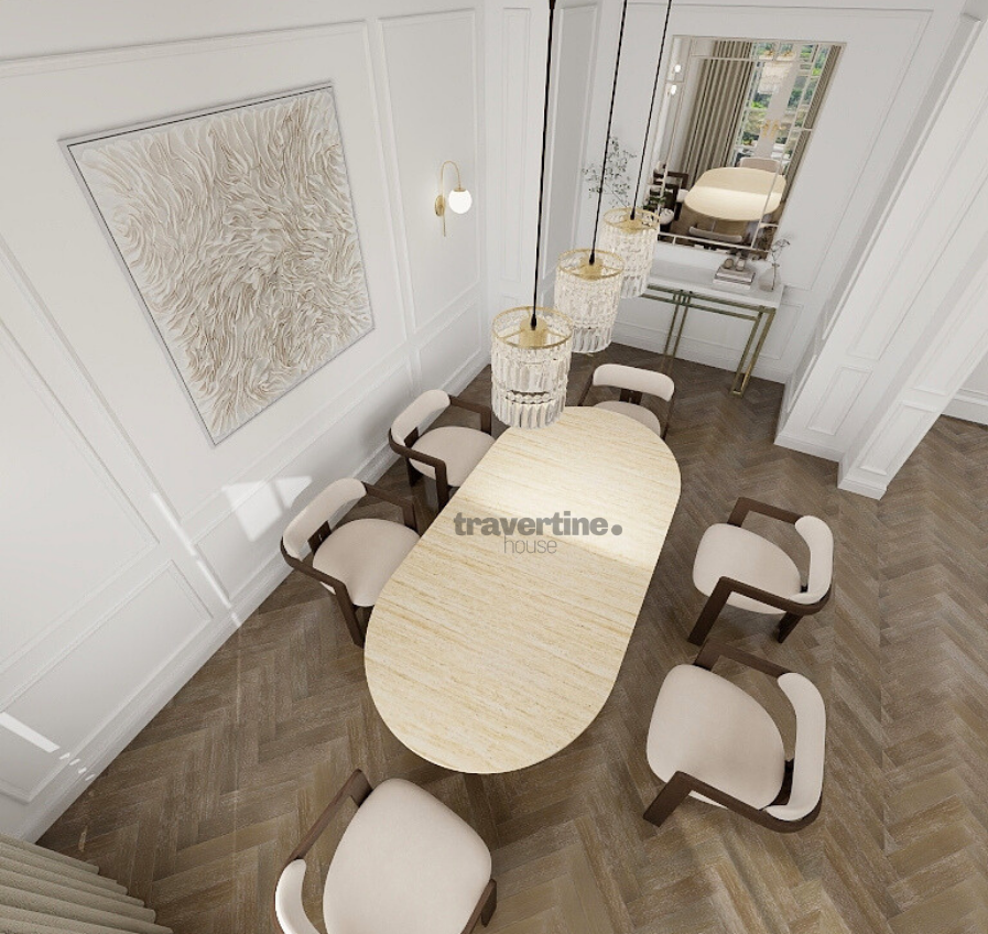 Destan Travertine Dining Table