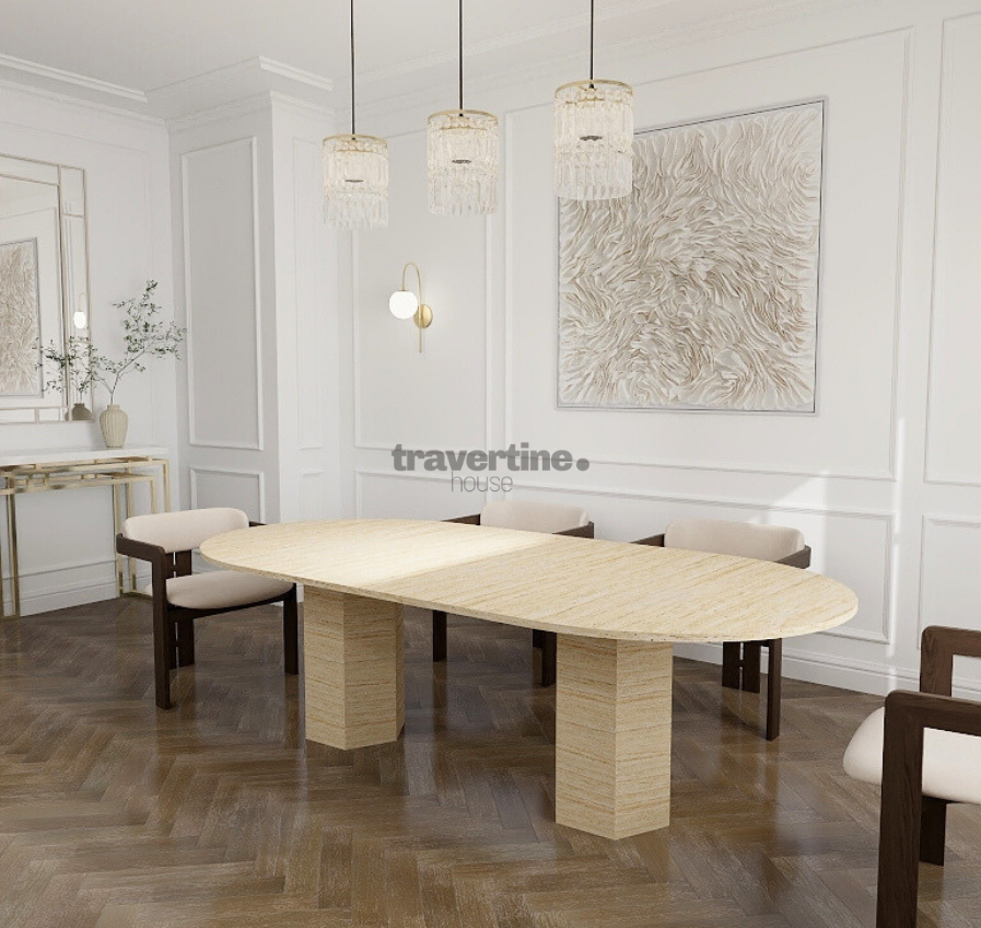 Destan Travertine Dining Table