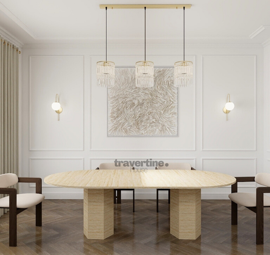 Destan Travertine Dining Table