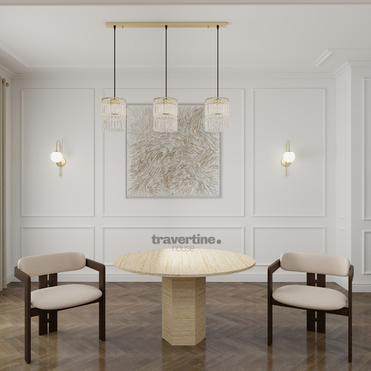 Edana Travertine Dining Table