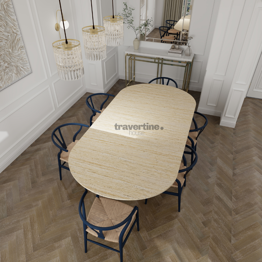 Olympia Travertine Dining Table