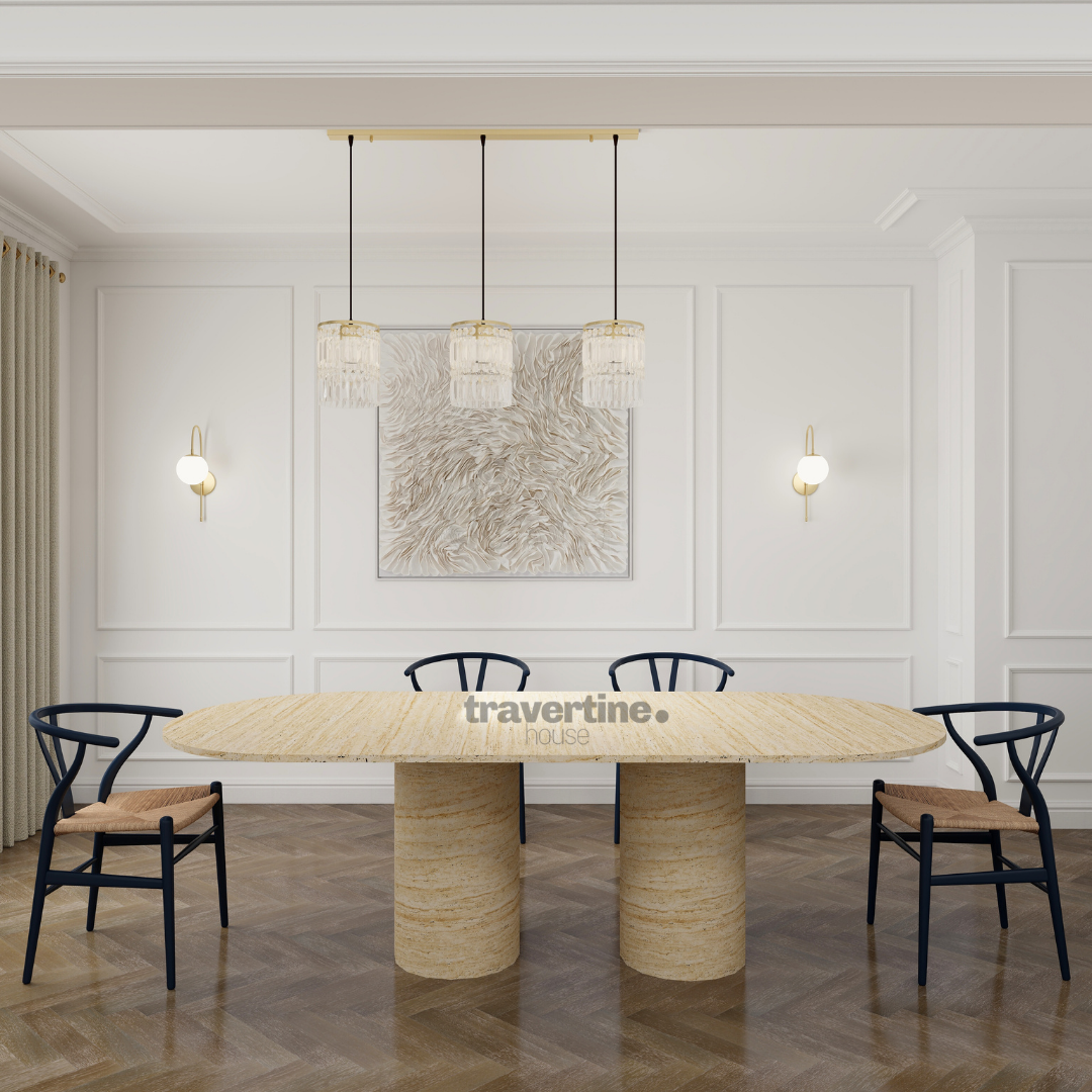 Olympia Travertine Dining Table