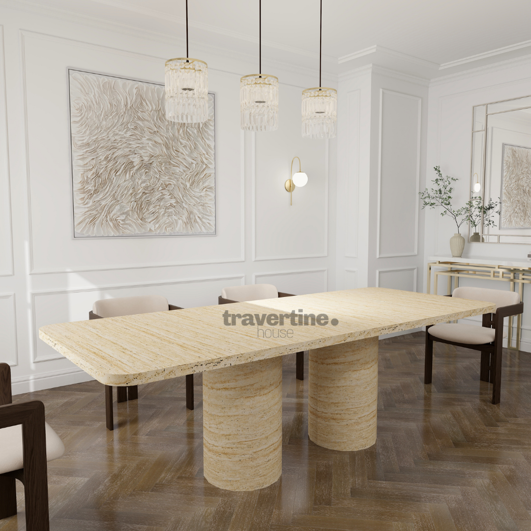 Vareo Travertine Dining Table