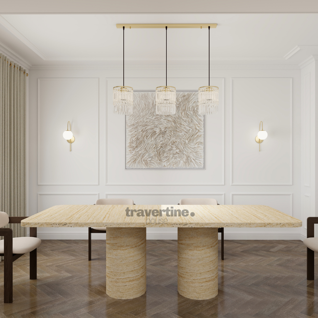 Vareo Travertine Dining Table