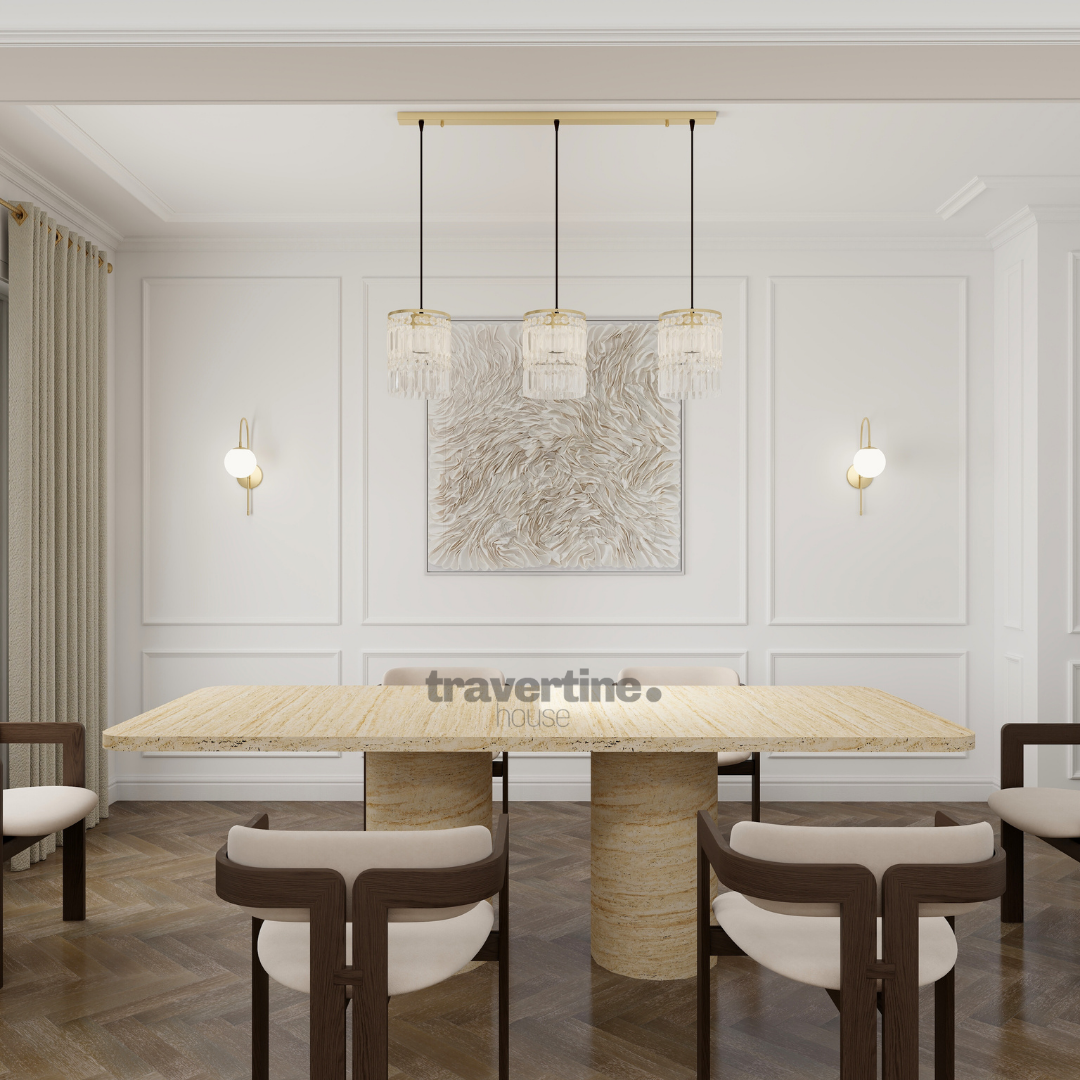 Vareo Travertine Dining Table