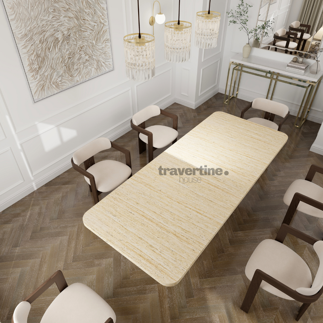 Vareo Travertine Dining Table