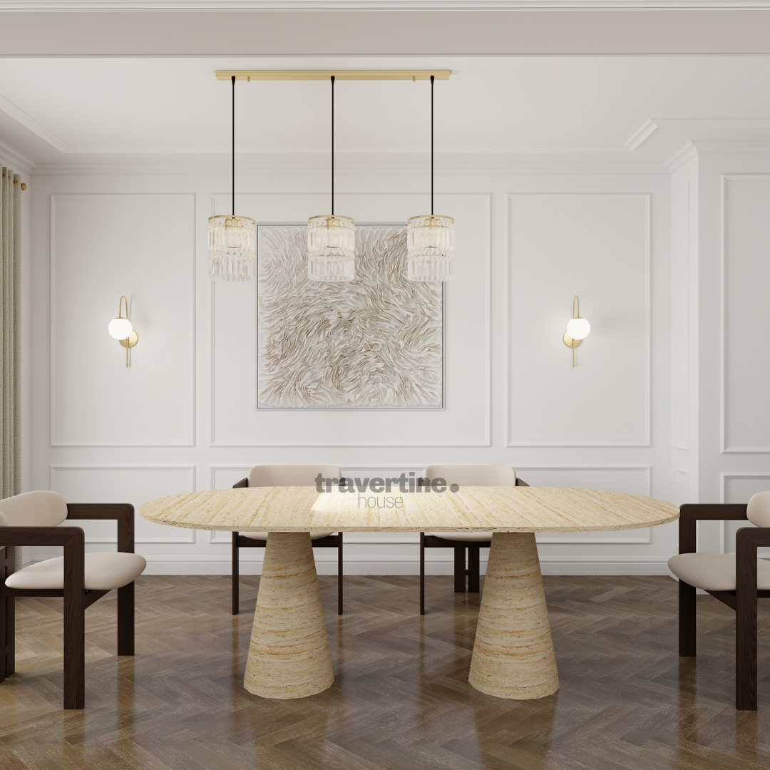 Xigenon Travertine Dining Table