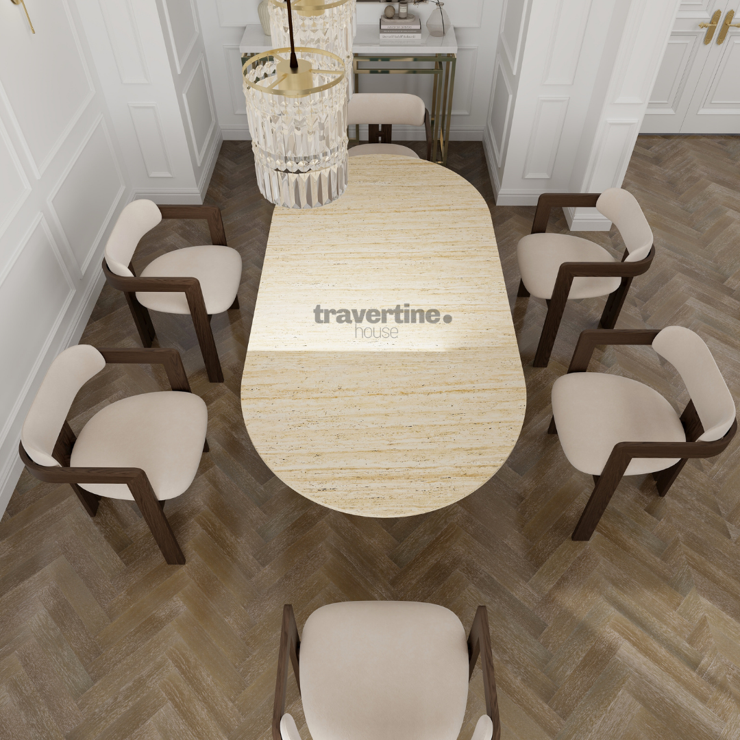 Xigenon Travertine Dining Table
