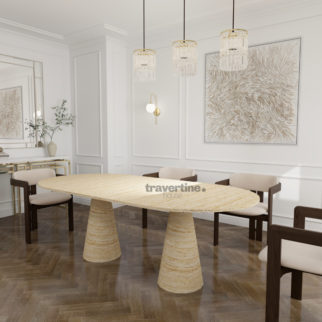 Xigenon Travertine Dining Table