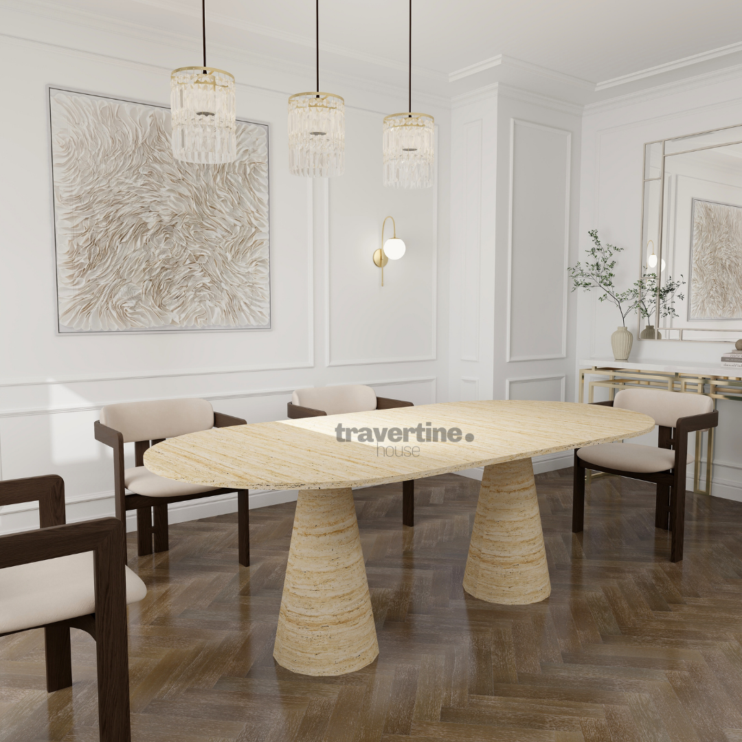 Xigenon Travertine Dining Table