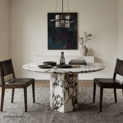 Round Calacatta Viola Dining Table