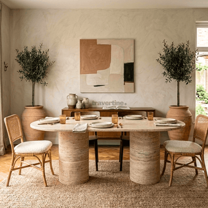 Bleras Travertine Dining Table