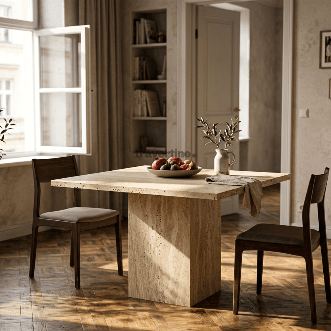 Benna Travertine Dining Table