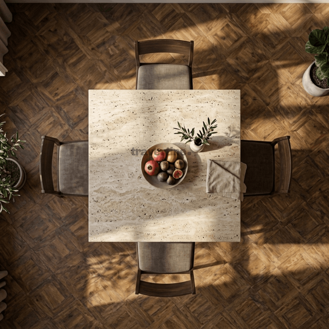 Benna Travertine Dining Table