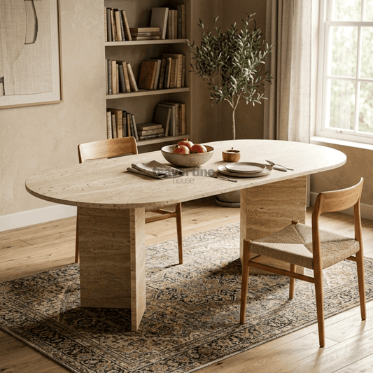 Diez Travertine Dining Table