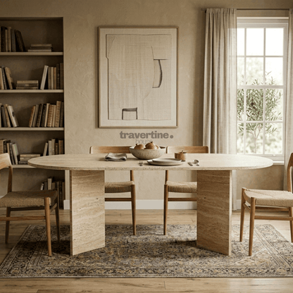 Diez Travertine Dining Table
