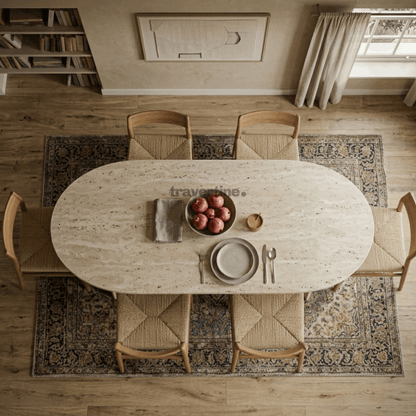 Diez Travertine Dining Table