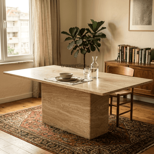 Denias Travertine Dining Table