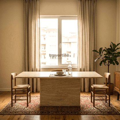 Denias Travertine Dining Table