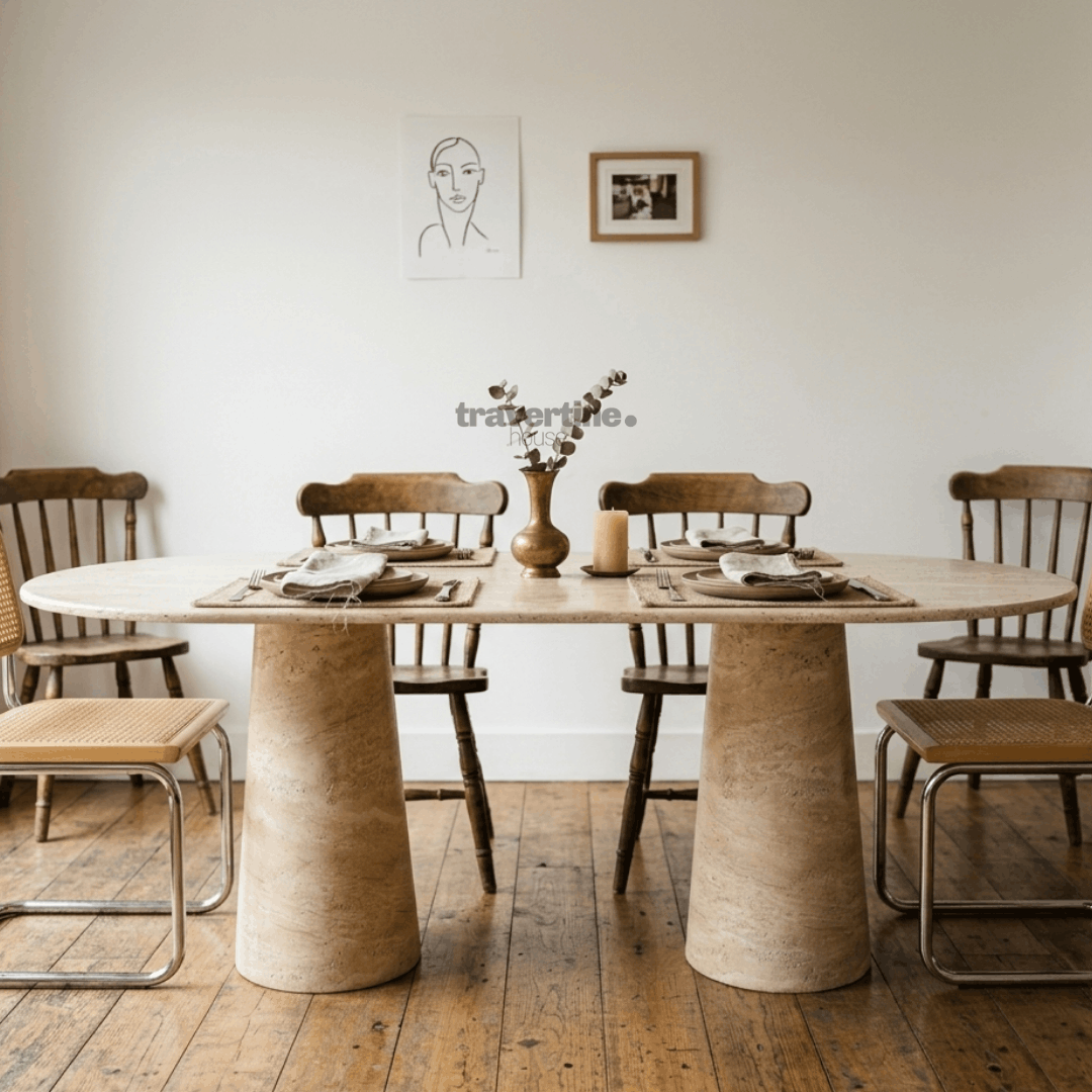 Xigenon Travertine Dining Table