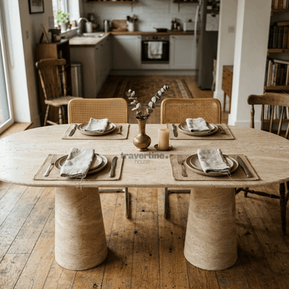 Xigenon Travertine Dining Table