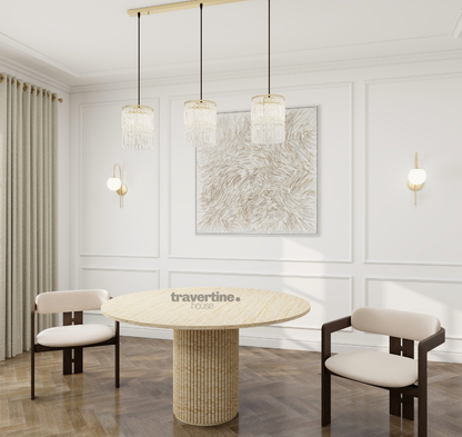 Ares Travertine Dining Table