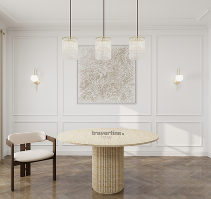Ares Travertine Dining Table