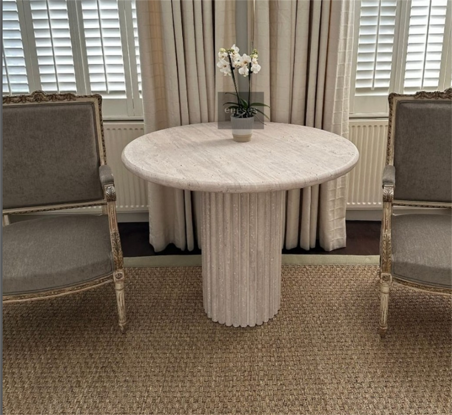 Ares Travertine Dining Table