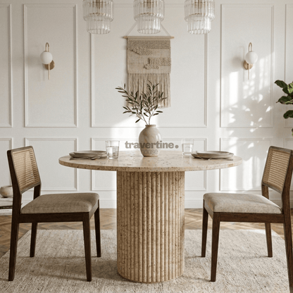 Ares Travertine Dining Table