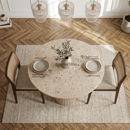 Ares Travertine Dining Table
