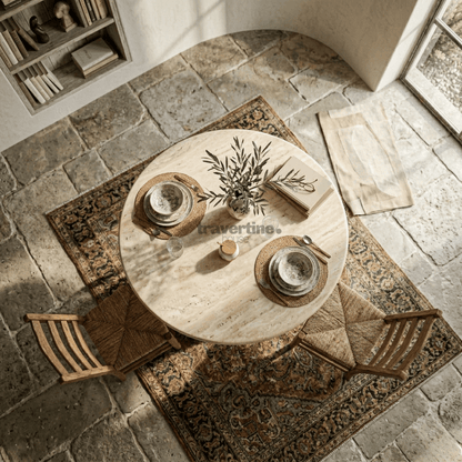 Beramus Travertine Dining Table