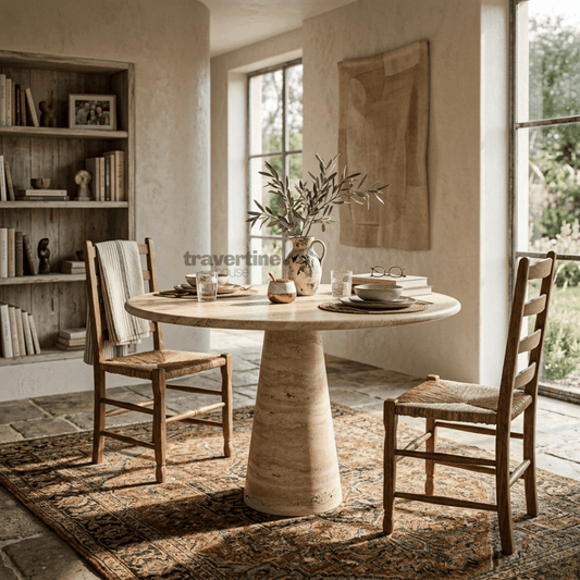 Beramus Travertine Dining Table