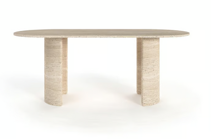 Cyhper Travertine Dining Table