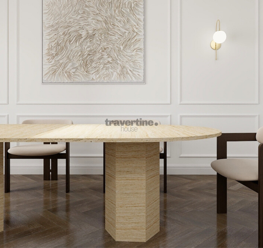 Destan Travertine Dining Table