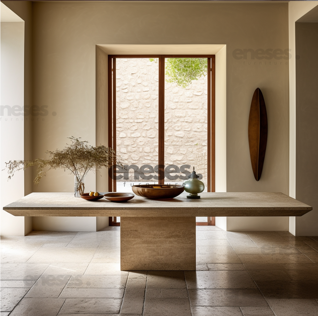 Destan Travertine Dining Table