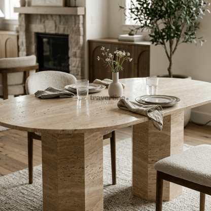 Destan Travertine Dining Table