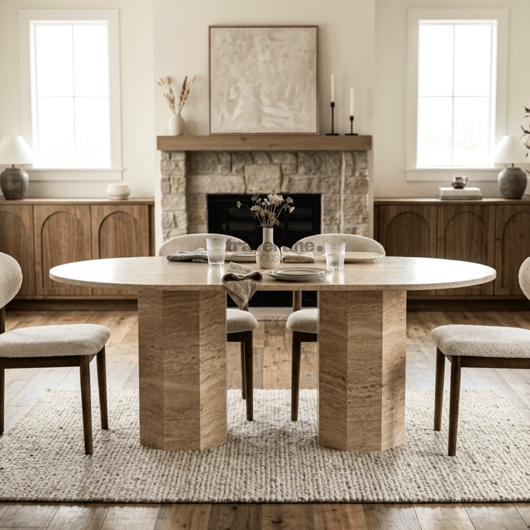 Destan Travertine Dining Table