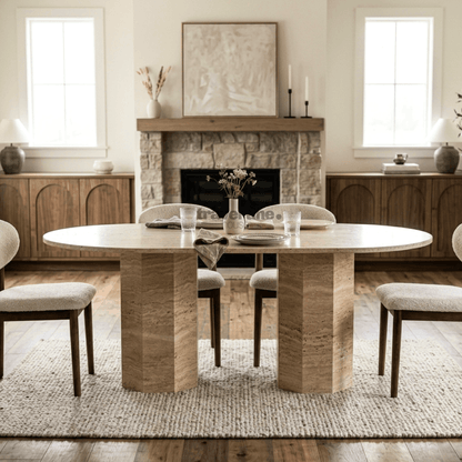 Destan Travertine Dining Table
