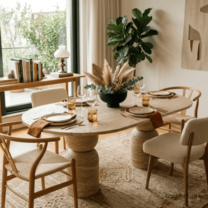 Girakon Travertine Dining Table