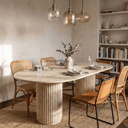 Manes Travertine Dining Table