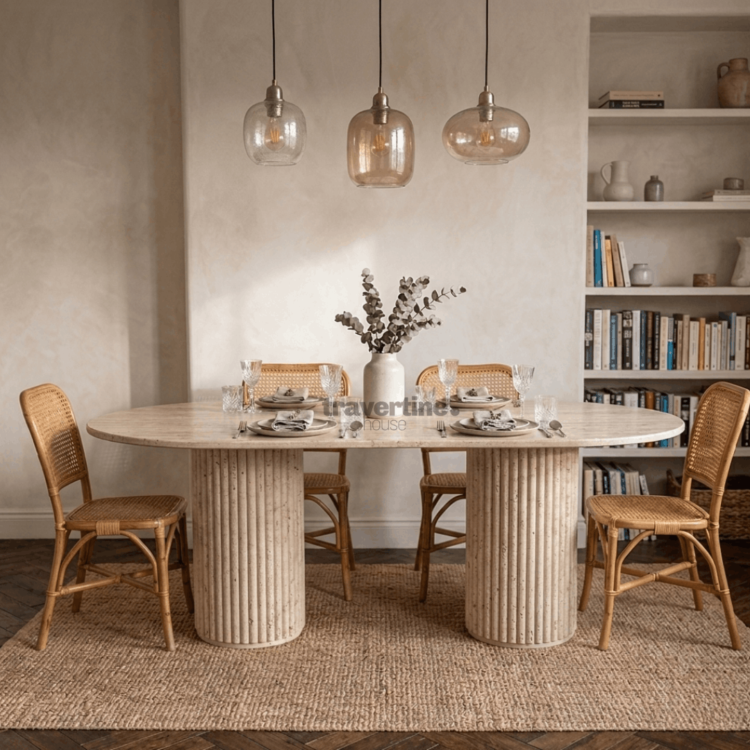 Manes Travertine Dining Table