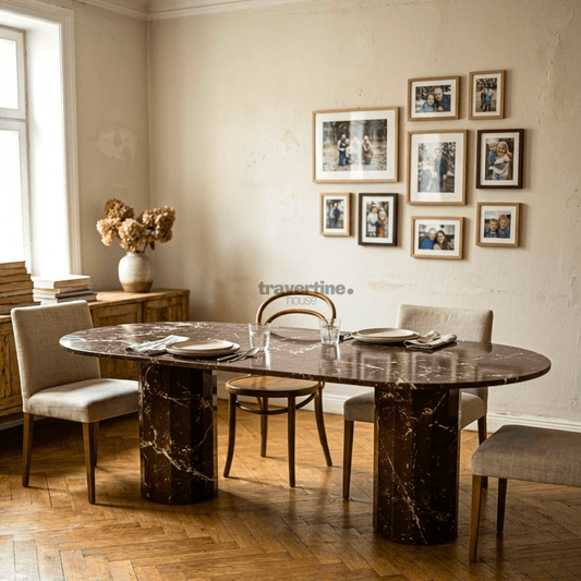 Rosso Levanto Marble Dining Table