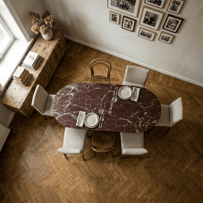 Rosso Levanto Marble Dining Table