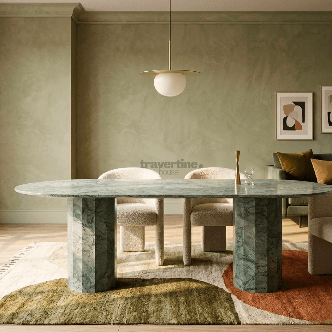 Verde Guatemala Marble Dining Table